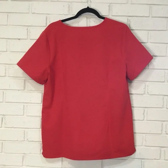 Figs Vibrant Red Short Sleeve Top - Picture 2 of 6